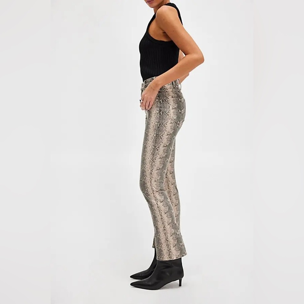 NWT Mother The Hustler Flood Boa Babe Snakeskin Jeans Size 27 - Picture 4 of 11